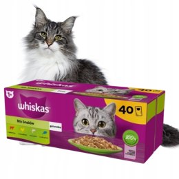 WHISKAS mokra karma dla kota mix smaków w galaretce saszetki 40x85 g 85gx40