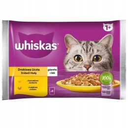 Whiskas Mokra karma dla kota DROBIOWA UCZTA 1+ Indyk Kurczak GALARET 4x85g