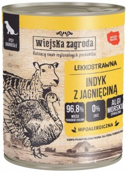 Wiejska Zagroda 800g indyk z jagnięciną puszka w zestawie