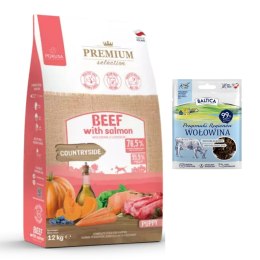 Karma Premium dla szczeniąt Pokusa BEEF PUPPY & SALMON 12 kg SZCZENIAK