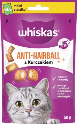 Whiskas Anti-Hairball Przysmaki Odkłaczające z kurczakiem dla kota op. 50g