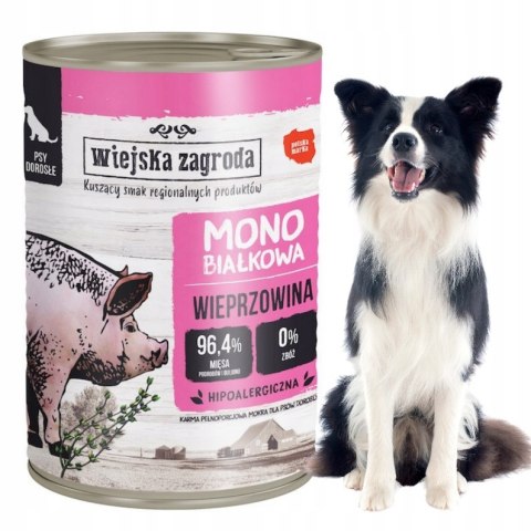 Wiejska Zagroda Karma mokra dla psa Monobiałkowa Wieprzowina (dorosły) 400g