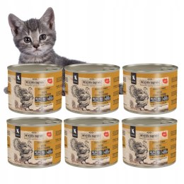 Wiejska Zagroda dla kociaka 6x200 Indyk z kurczakiem Puszki kotki karmiące