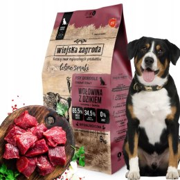 Wiejska Zagroda karma sucha dla psa Wołowina Z Dzikiem chrupki duże 9kg