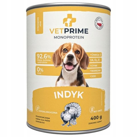 KARMA MONOBIAŁKOWA ZESTAW PRÓBNY INDYK 6X400 FARMA VETPRIME