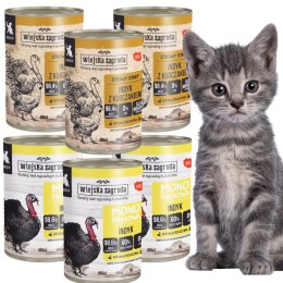 Wiejska Zagroda dla kociąt 6x400 Monobiałkowy Indyk i Duo Indyk z kurczakie