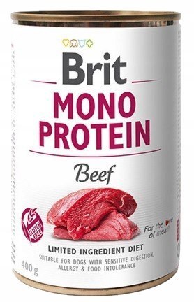 ZESTAW BRIT MONO protein MIX NAJLEPSZYCH SMAKÓW 12x400 g