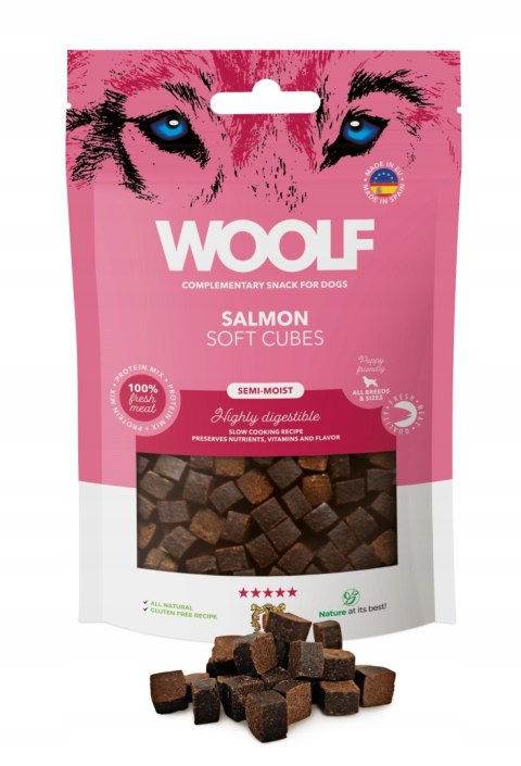 Przysmaki WOOLF semi-moist CUBES monoprotein SALMON 100g