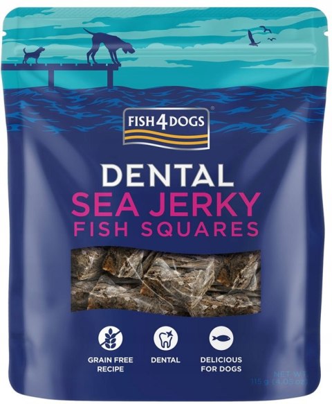 Fish4Dogs Dental Sea Jerky Fish Squares przysmak dla psa 115g