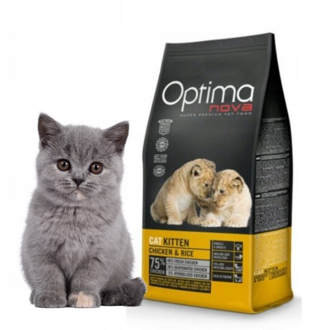 OPTIMANOVA Kitten Chicken & Rice 2kg Najlepsza Karma dla Kociąt